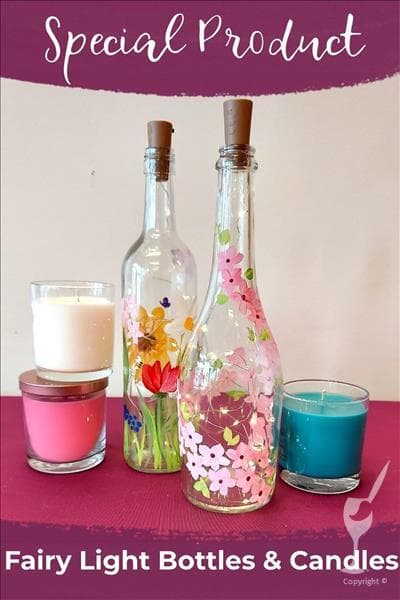 Brushes, Bottles & Besties! Wine Bottle & Candle!