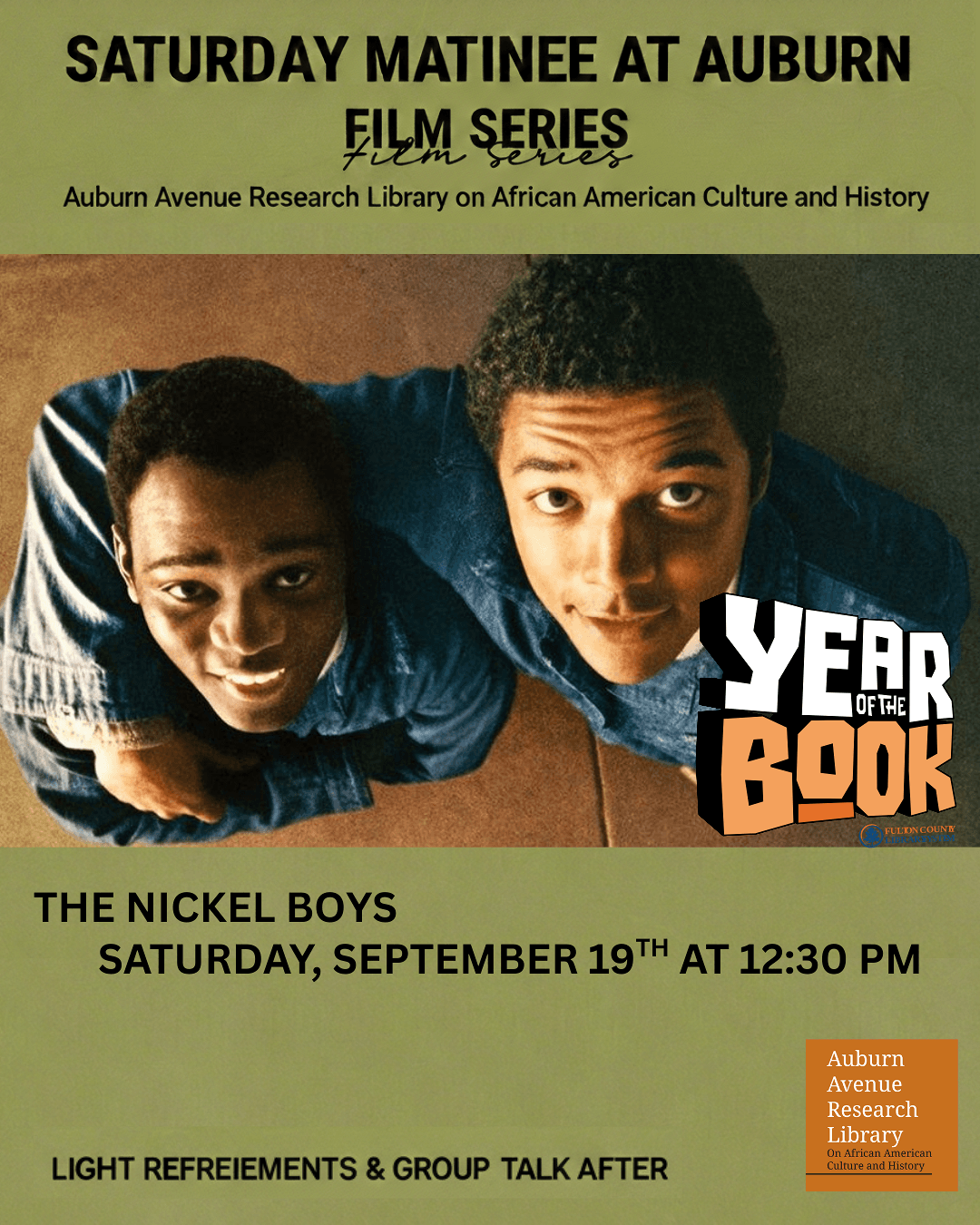 Year of the Book - Saturday Matinee at Auburn Film Series - THE NICKEL BOYS